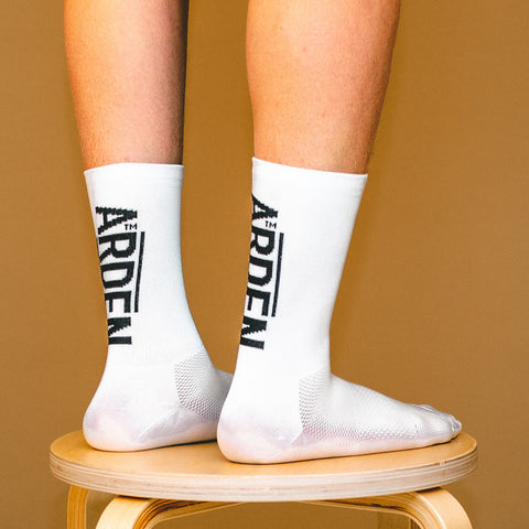 Arden Logo Long Socks / White